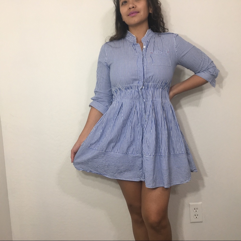 Striped Button Up Dress